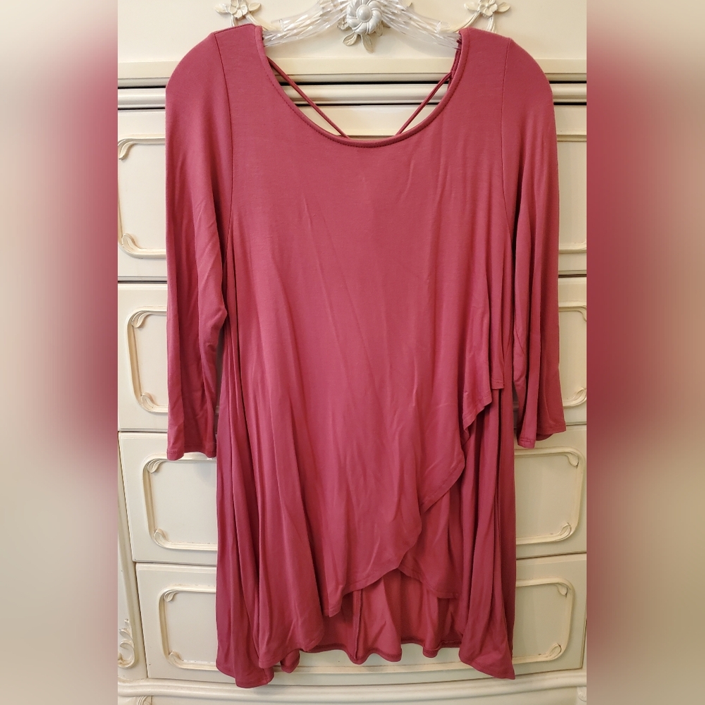 Emerald Begonia Long Tunic Top M